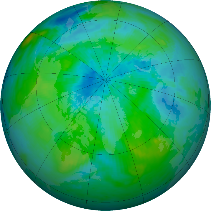 Arctic ozone map for 11 September 1992